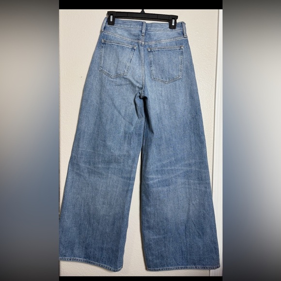 J. Crew High Rise Denim Super Wide-Leg Jeans. Tall, Gold Button Detail. - Picture 9 of 15